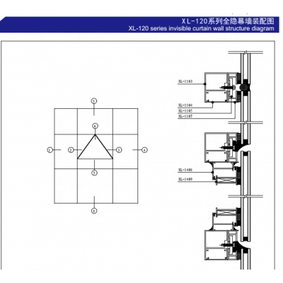 Hollow aluminum curtain wall system with visible frame